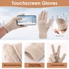 Women Winter Knit Warm Hat Beanie Scarf Gloves Set Pom