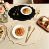 Double-Texture Faux Leather Oval Placemats Set of 6 Washable Heat