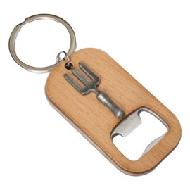 Garden Fork Keyring Bottle Opener Wooden Stainless Steel Key Chain Gift 148