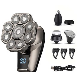 I-clean 9D Head Shavers for Bald Men, 6-in-1 Electric Razor, Waterproof Wet/Dry, Cordless Rechargeable, LED Display