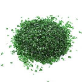 Shiny Stone High Luster Reflective Fire Glass Gravel,Fire Gems,Fire Drops,Fire Glass Pebbles Stones Beads Chips for Fire Pit Fish Tank Aquarium Garden,3-6mm 305g/0.67lb (Green)