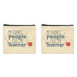 ThisWear Teacher Appreciation Gifts For Women My Favorite People Call Me Teacher 2-Pack Cosmetic Accessory Bags