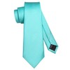 RBOCOTT Turquoise Tie and Pocket Square, Tie Clip Set for