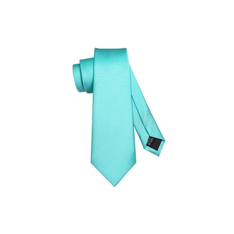 RBOCOTT Turquoise Tie and Pocket Square, Tie Clip Set for
