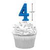 Papyrus Number 4 Birthday Candle, Blue Stripes (1-Count)