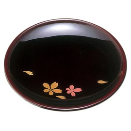 中西工芸 溜 碁石銘々皿 桜 5枚組 4460013