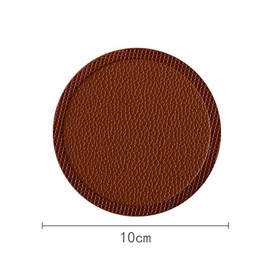 HOIRIX 6Pcs PU Leather Coasters Round Waterproof Non-Slip Coasters for Coffee,Tea Cups,Drinks, Water Glasses and More (Color : Khaki, Size : 6pcs)