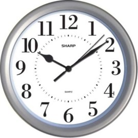 Sharp MZ Berger MZB SPC957 8 1/4 Round Wall Clock; Silver
