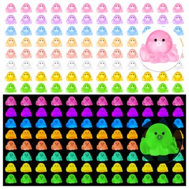 HFAYDZSW 96Pcs Luminous Mini Resin Octopus, Miniature Octopus, Glow in The Dark Tiny Octopus Ornament for Garden Landscape Aquarium Dollhouse Birthday Party Room Crafts Decor