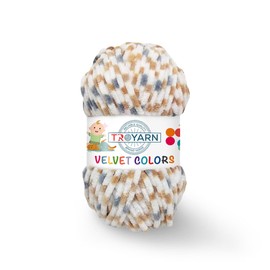 Troyarn Velvet Colors Chenille Baby Blanket Yarn Amigurumi Yarn for Crocheting and Knitting Super Bulky 100 gr (131 yds) (10216)