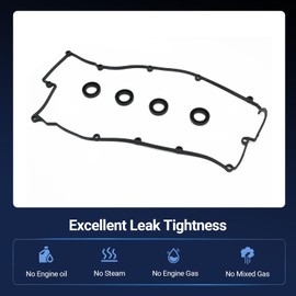 Engine Valve Cover Gasket with Spark Plug Seals Compatible with Hyundai Elantra Tiburon Tucson Fit for Kia Soul Spectra5 Sportage ONLY 2.0L L4 04 05 06 07 08 09 10 11 12 Replace 2244123800