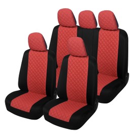 Auto Accessori Lupex Auto Accessori Lupex A23 Universal Auto Sitzbezug Schonbezug Vorne Hinten (Komplett-Set Zweifarbig, Rot)