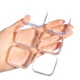 HICOBOS Door Stopper Wall Protector - Wall Shield Bumper Guard from Door Knobs,Sturdy Self Adhesive,Soft and Transparent,Washable Reusable Shock Absorbent Gel for Home Office (Thicken Square, 6pcs)