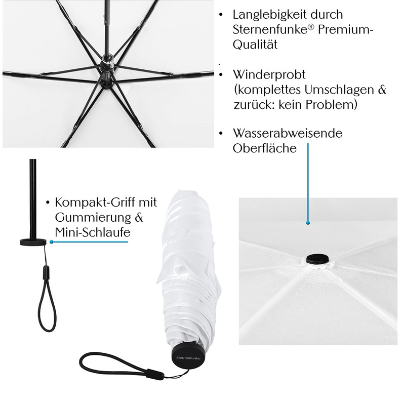 Sternenfunke Mini Umbrella Small Lightweight 120 g Diameter 90 cm