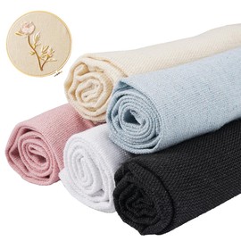 Pack of 5 50 cm Fabric Embroidery, Embroidery Fabric Linen, Aida Fabric Cross Stitch Cloth for Clothing, Crafts, DIY Embroidery Fabric, Embroidery Decoration and Tablecloths, Cotton Blankets Various