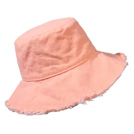 boderier Sun Hats for Women Summer Casual Wide Brim Cotton Bucket Hat Beach Vacation Travel Accessories (Light Pink)