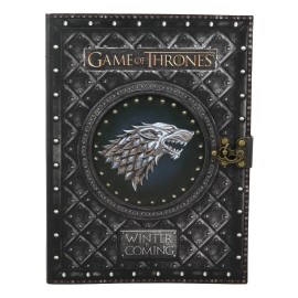 Game of Thrones Winter Is Coming Stark Direwolf Large Embossed Journal 7"x10"
