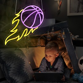 Neon Sign, HSJNJKFU Basketball Neon Signs for Wall Decor