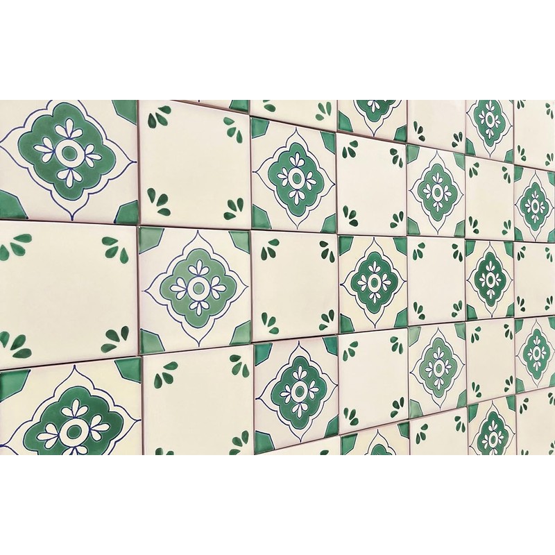 Box of 9-4¼ x 4¼ Green Toledo 2 - Talavera