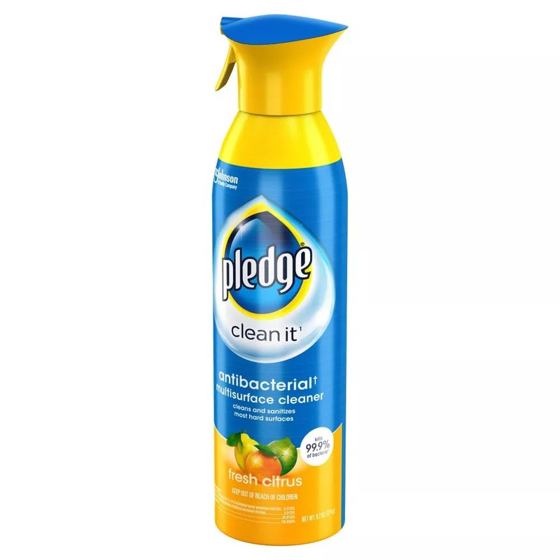 pledge Multi-surface Spray Antibacterial Wood Polish, Citrus, 9.7 Ounce (Pack
