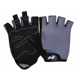 Nivia Python Gym Gloves (Black/Grey, Size - Extra Large) | Material - Leather | Weight Lifting Gloves | Exercise Gloves | Fingerless Grip Gloves | Fitness Gloves | Waterproof Gloves