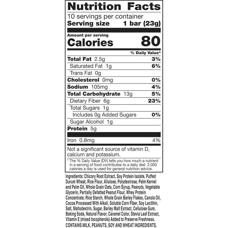 Fiber One 80 Calorie Chewy Bars, Chocolate Peanut Butter, Snack