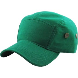 KBETHOS KBK-1455 KGN Five Panel Solid Color Unisex Adjustable Army Military Cadet Cap - Kelly Green, One Size