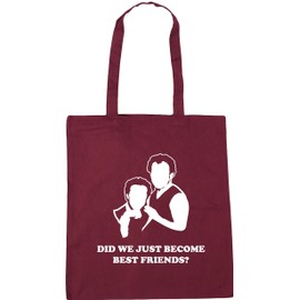 Hippowarehouse Did We Just Become Best Friends? movie quote Tote Shopping Gym Beach Bag 42cm x38cm, 10 litres