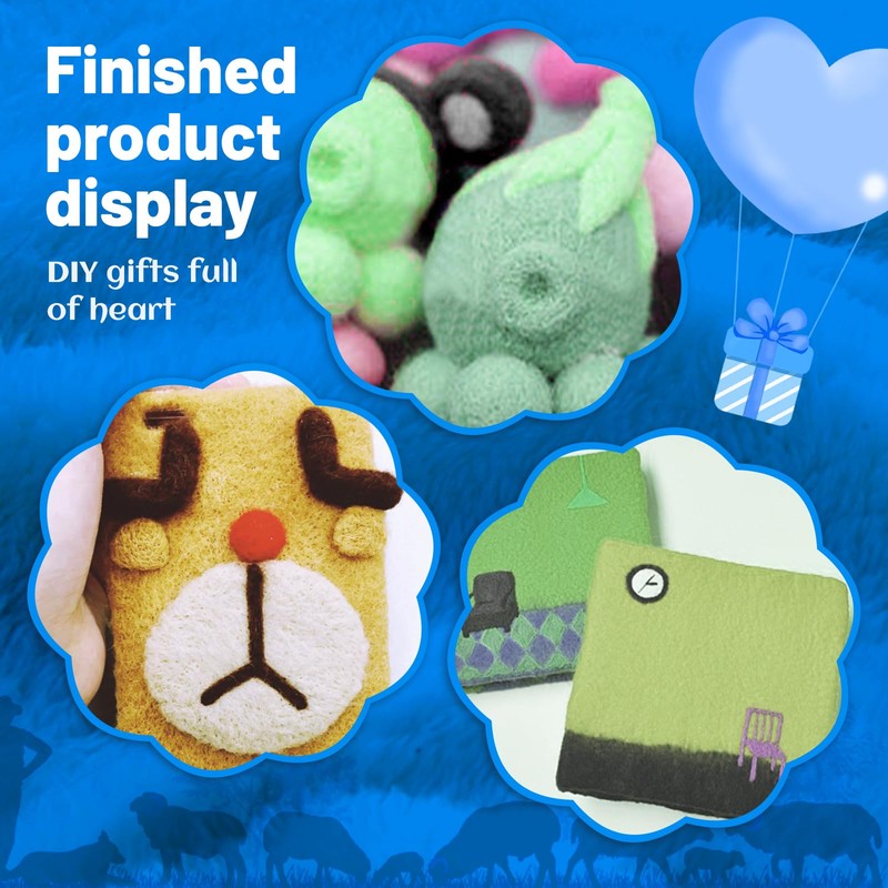 205pcs Needle Felting Starter Kits: 150pcs Wool Felting Tools &