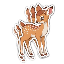 (3Pcs) Cute Baby Deer Vinyl Sticker, Lovely Deer Doe Animal Stickers, Deer Hunter Decal, Deer Face Decal, Hunting Gifts - Stickers for Laptop Water Bottle Phone Car Window Helmet 3 Inches (Deer 2)
