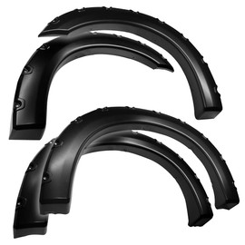 Tyger Auto TG-FF8F4098 for 1999-2007 Ford F250 F350 Super Duty (ONLY Fit Styleside Models) | Paintable Smooth Matte Black Pocket Bolt-Riveted Style Fender Flare Set, 4 Piece