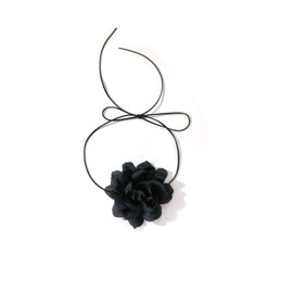 Flower Choker Bohemian Flower Rose Choker Necklace Flower Necklaces for Women Black White Bow Flower Lace Necklace Wedding Jewelry Gift for Women Teens Girls