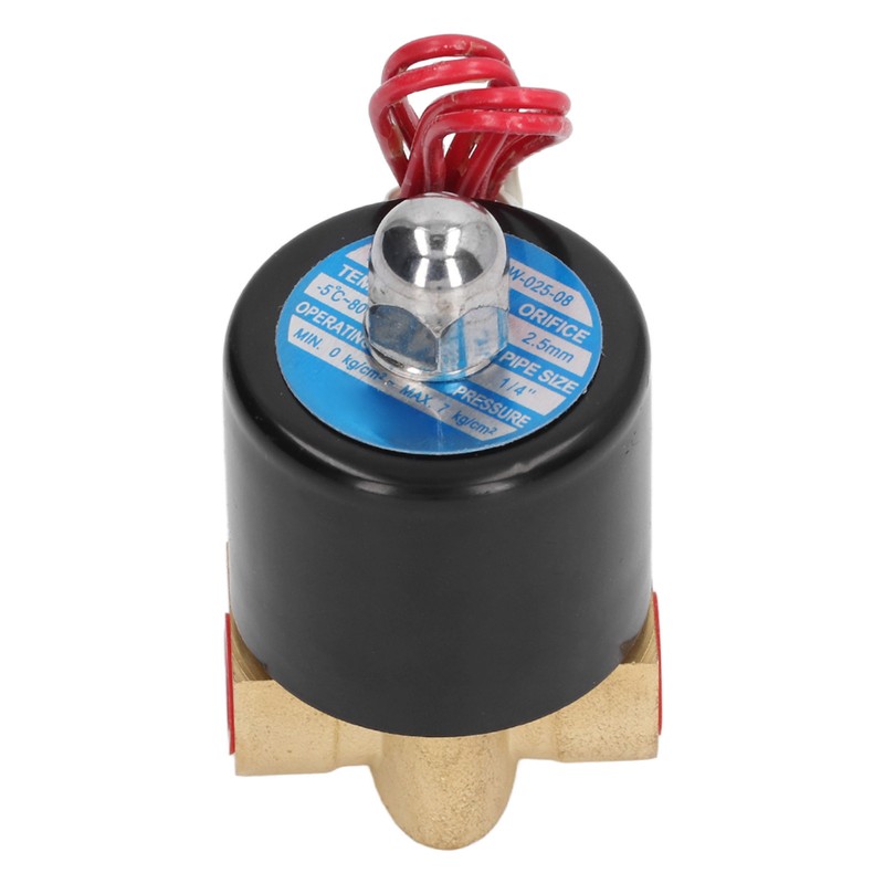 Brass Electric Solenoid Valve 2W025‑08 Normally Closed 1/4in 2 Position