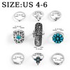 ELABEST Boho Western Ring Set Turquoise Cactus Arrow Joint Knuckle