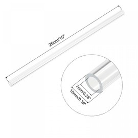 sourcing map Acrylic Hose Clear Rigid Round Tube 7 mm Inner Diameter 10 mm Outer Diameter 10 Inch for Lamps and Lanterns Water Cooling System Pack of 2