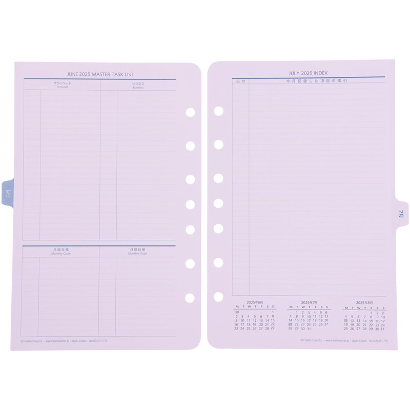 Franklin Planner Original Weekly Refill, 12 Month Edition, Begins July