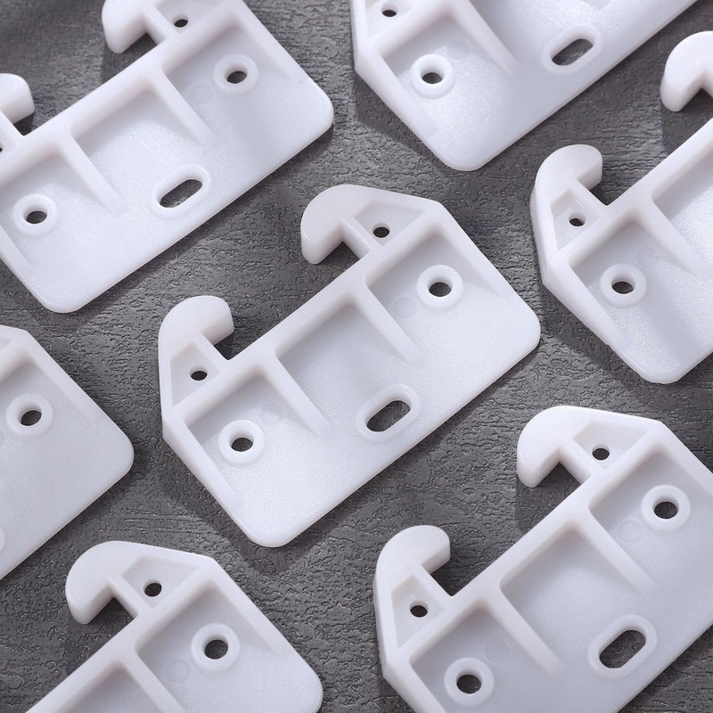 DOITOOL White Plastic Drawer Track Guide, 10Pc Plastic Cabinet Drawer