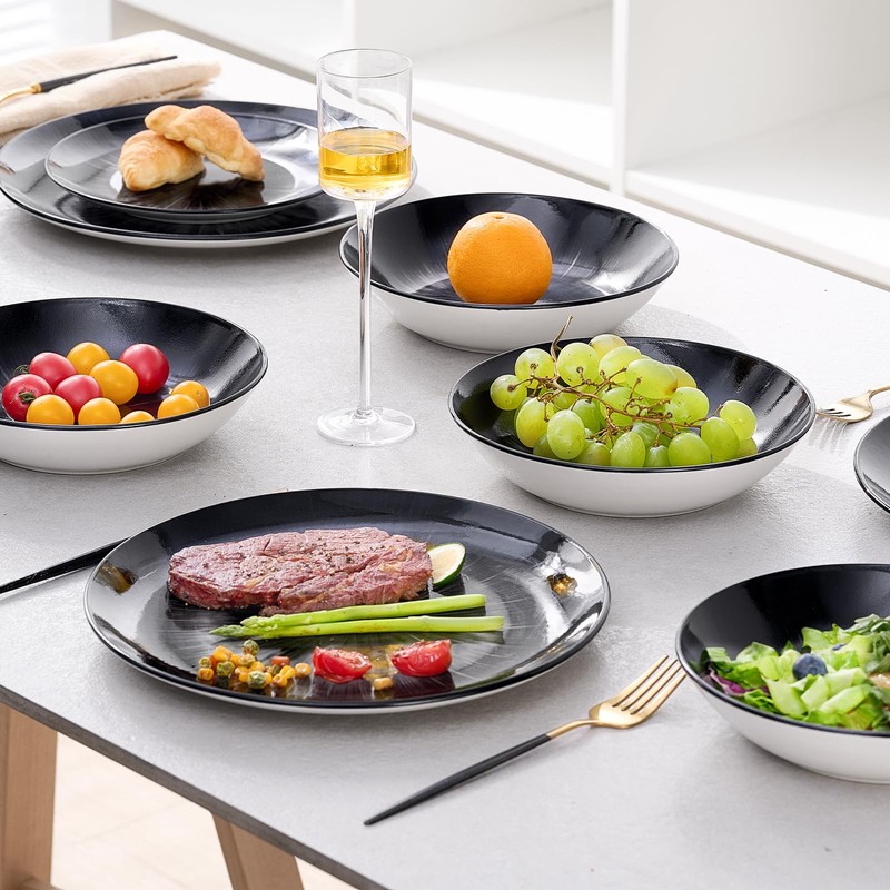 Bestone Porcelain Dinnerware Sets Service for 4, 12 pcs Hand