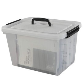 Anbers 12 Quart Clear Plastic Bins with Lid, Latching Box with Handles