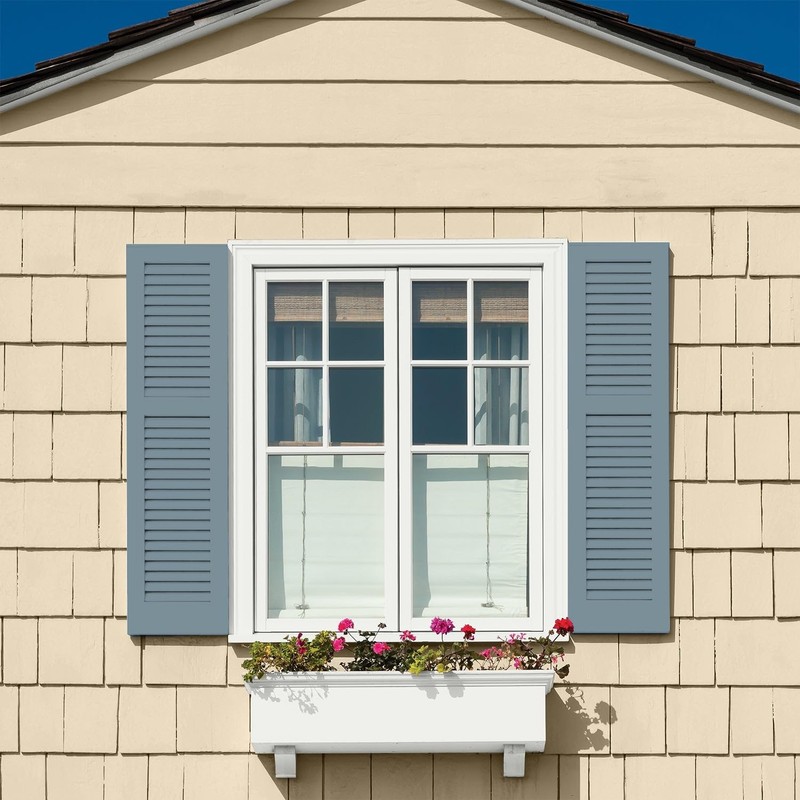 Glidden Total Exterior Paint & Primer All-in-One, Chalky Blue/Blue, Satin,