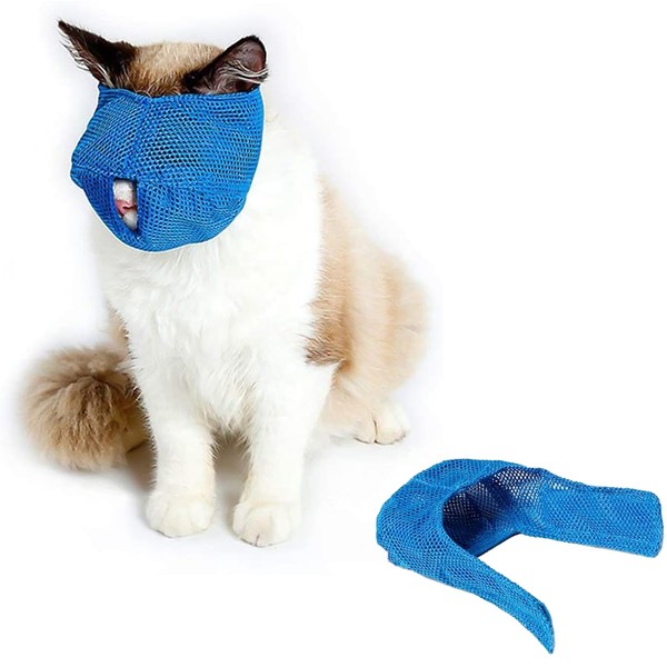 Doyime Cat Mask, Pet Mouth, Nail Clippers, Ear Cleaning, Mask, Pet Blindfold, Protective Mask, Breathable, Bite Prevention, Soft Fabric, Prevents Eating and Eating Prevention, Cat Muzzle, Nail Clippers Assistance, Cat Muzzle, Cat Mask, For Cats, Bathing,