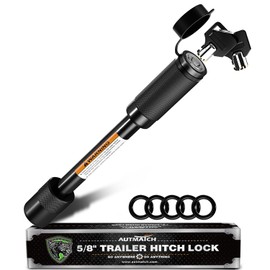 AUTMATCH Trailer Hitch Lock - 5/8" Locking Receiver Hitch Pin with Extra Long 3" Span, Fits Class III IV 2" Receiver, Anti-Theft Hitch Receiver Lock for Trailer Tow Truck Bike Car Boat, Black
