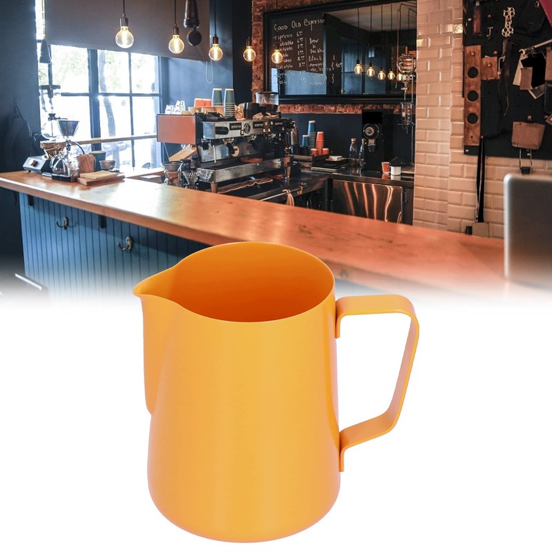 600ml Stainless Steel Milk Frothing Pitcher for Home, Pointed Spout