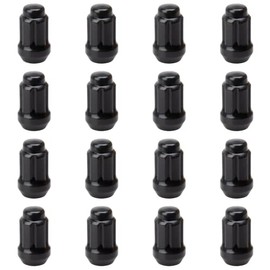 (16 Pack) Tusk Tapered Spline Drive Lug Nut 12mm x 1.25mm Thread Pitch Black for Kawasaki MULE Pro-FXT 820 EPS 2015-2023