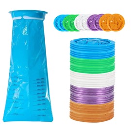 Pack of 50 Burp Bags with Mouthpiece and Ring, 1000 ml High Density Leak-Proof Breaking Bags, Opaque Poop Bags Car with Large Capacity, for Children, Adults, Pregnancy, Travel Sickness