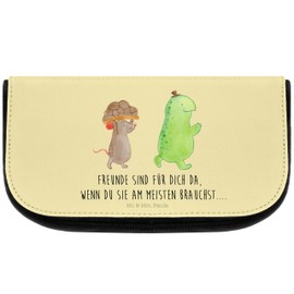Mr. & Mrs. Panda Turtle & Mouse Cosmetic Bag, yellow, Hand Drawn