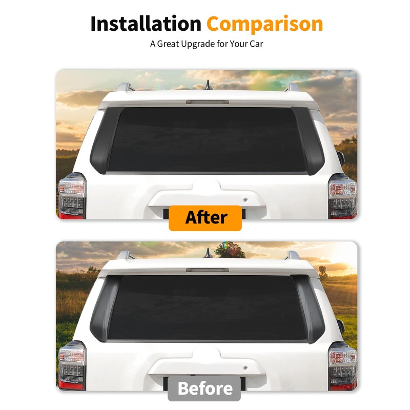 Hoolcar for 4Runner Matte Black Tailgate Door Window Pillar Posts