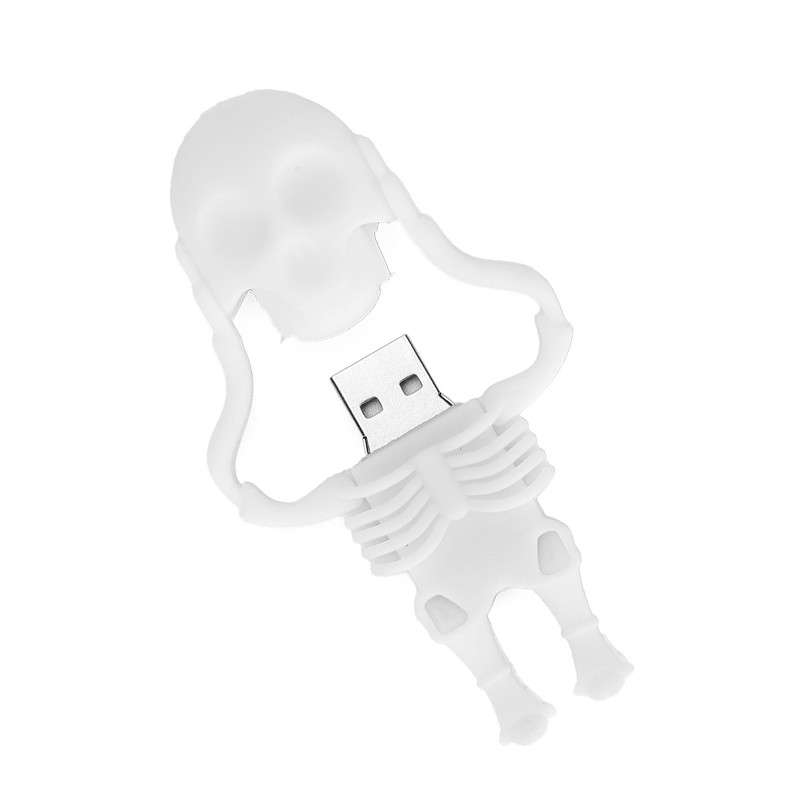 Cartoon U Disk White Skull Appearance High Speed Bulk Storage