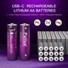 Pallus USB Rechargeable AA Lithium Batteries - 4 Pack Rechargeable