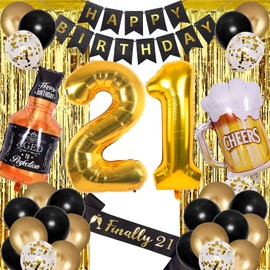 21st Birthday For Him Happy 21st Birthday Decorations For Him 21 Birthday Decorations For Him 21 Birthday Sash Banner Decor 21st Birthday Balloons Black And Gold 21st Bday Decorations For Guys Male